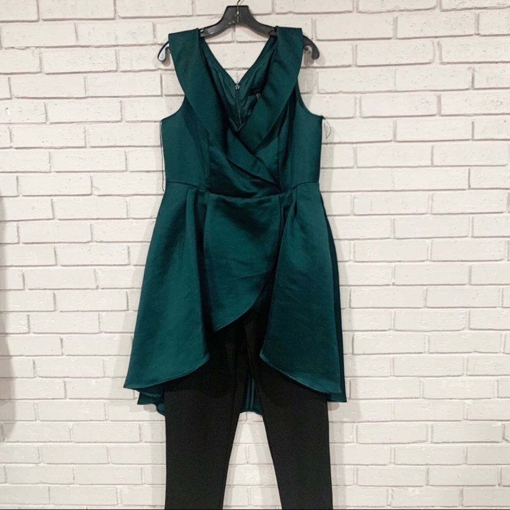 Aidan Mattox Women’s Green Peplum Jumpsuit‎